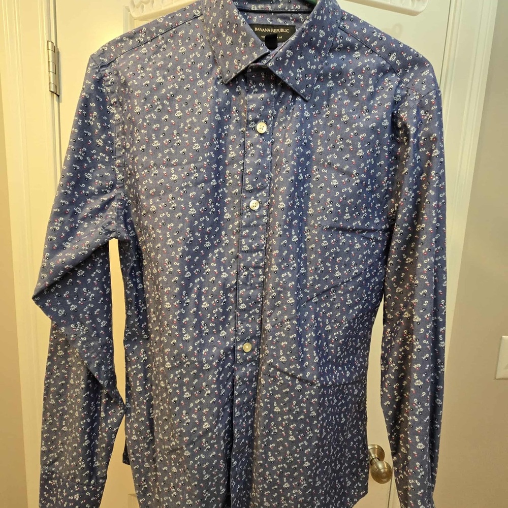 Banana Republic Navy Floral Men's Shirt